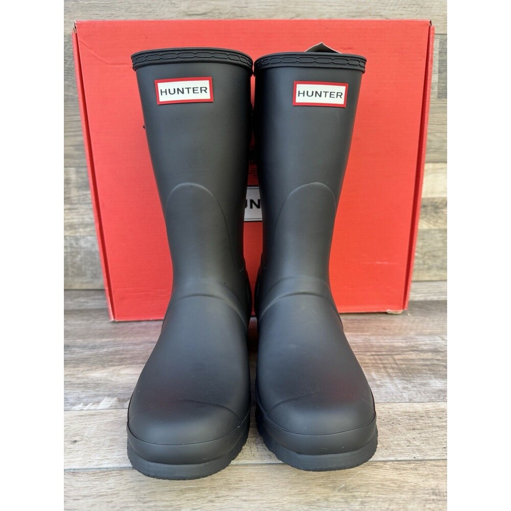 Hunter Women's Original Short Boots Black Matte US 8 Waterproof, Rain Boots New